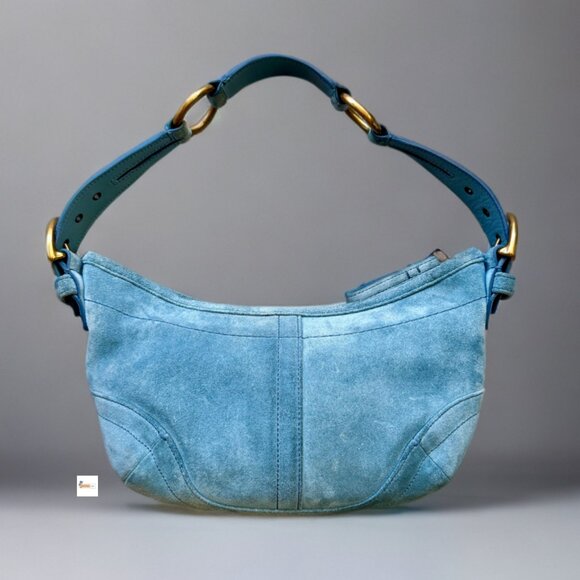 Coach Y2K Blue Suede Small Soho Hobo Shoulder Bag 9415